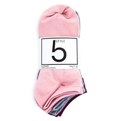 Low Cut Ankle Socks 10-Pack - Pink & Gray