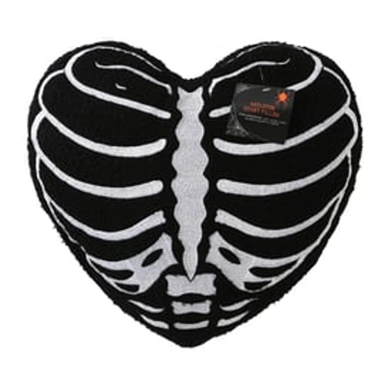 Halloween Skeleton Rib Heart Pillow