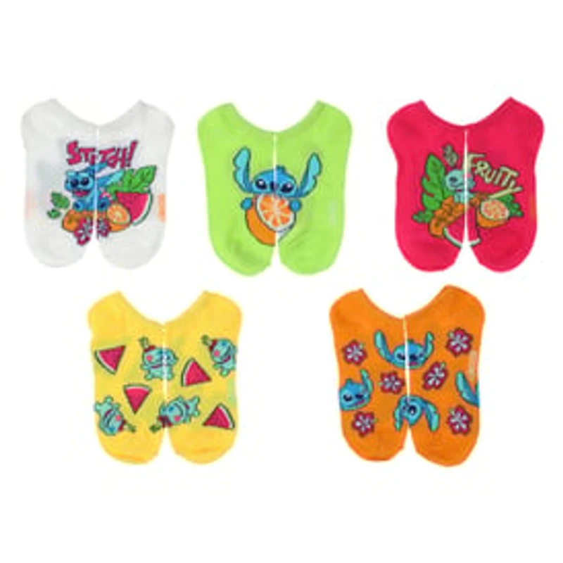 Disney Lilo & Stitch No-Show Ankle Socks 5-Pack