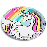 Radiant Rainbow Unicorn 9in Paper Plates 8-Count