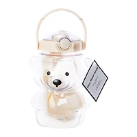 Clear Teddy Bear Water Bottle With Strap 34oz