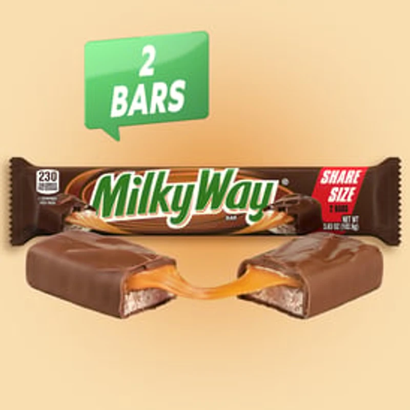 MILKY WAY Candy Milk Chocolate Bar, Share Size, 3.63 Oz