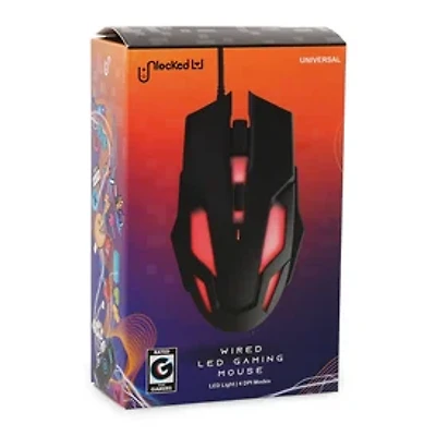 Teal & White Wired LED Gaming Mouse With Adjustable Dpi