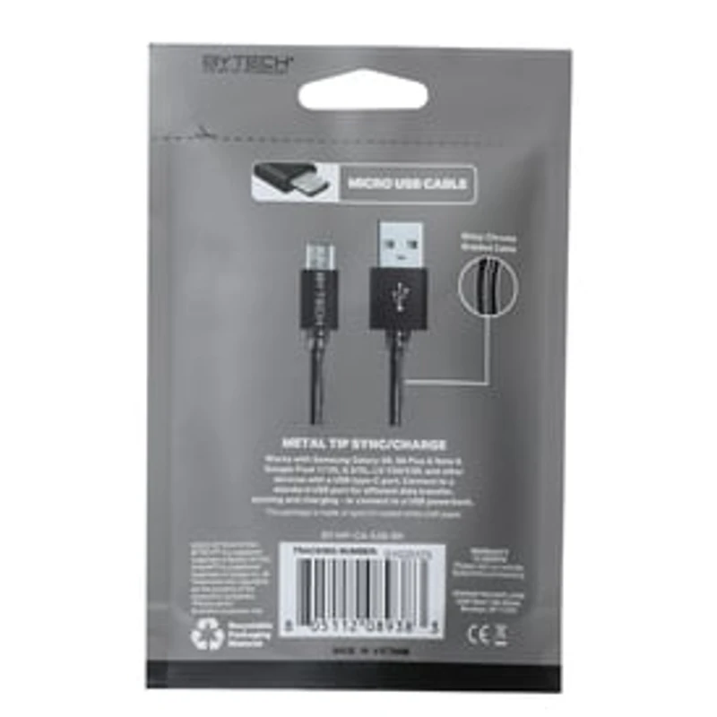 4ft Chrome Braided Micro-USB Cable