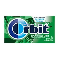 ORBIT Gum Spearmint Sugar Free Chewing Gum, Single Pack, 14 Piece