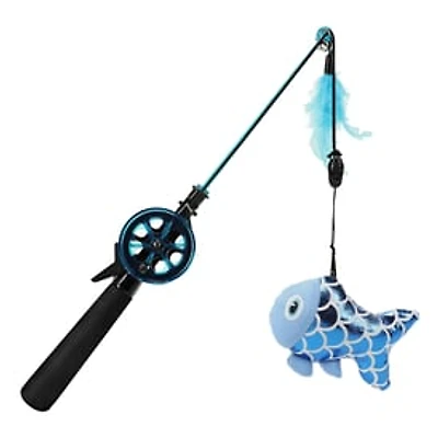 Cat Fishing Rod Toy - Blue