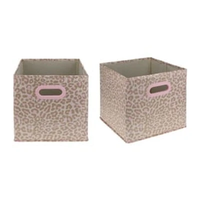 Cheetah Print Cube Storage Bins 2-Pack
