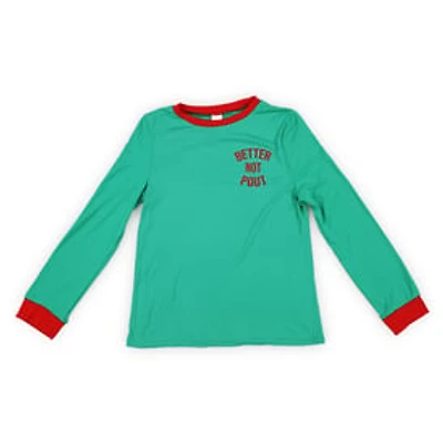 Juniors Matching Holiday Pajama Top - Better Not Pout
