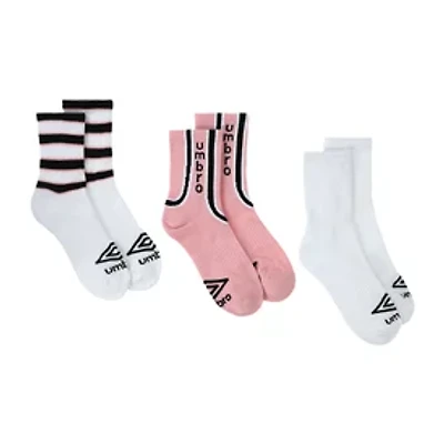 Juniors Umbro Cushion Shortie Crews Socks 3-Pairs