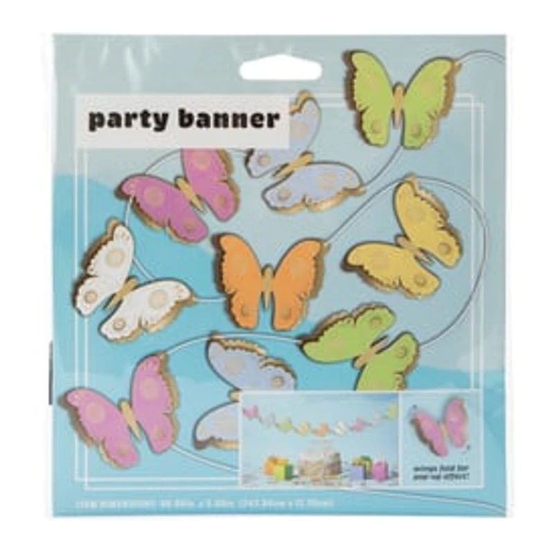 Butterfly Party Banner 96in x 5in