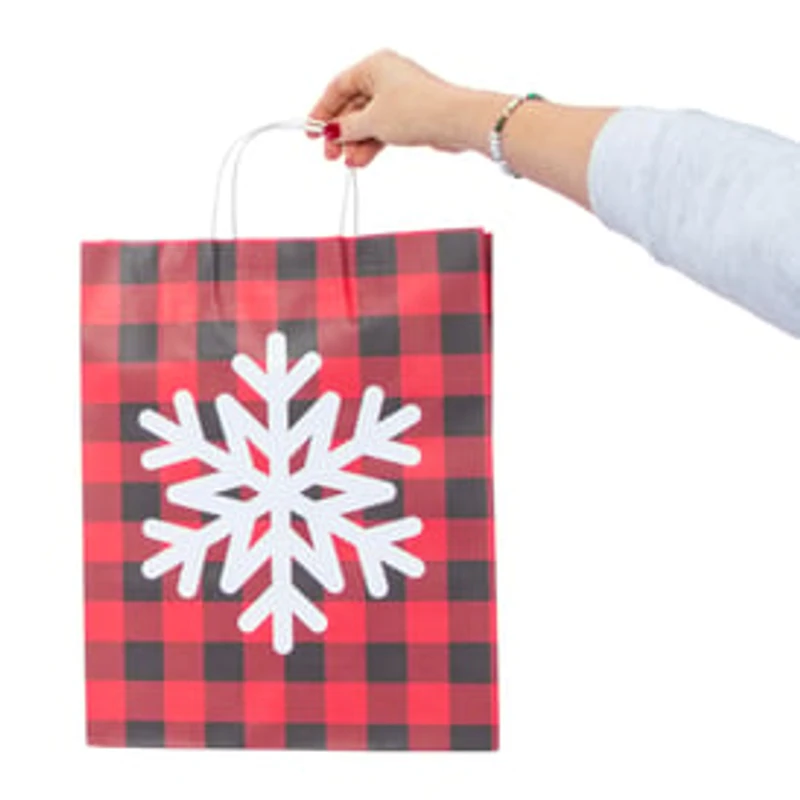 3-Pack Xl Holiday Kraft Gift Bags 12in x 15in