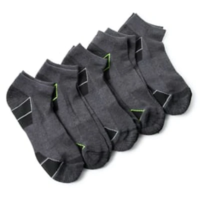 Series-8 Fitness™ Charcoal Gray Men’S Performance Low Cut Socks 5-Pack