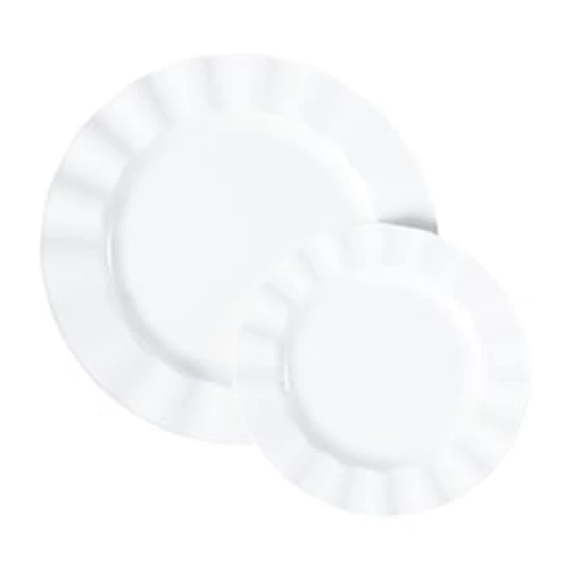 Cream Plastic Plate Set 20-Pack