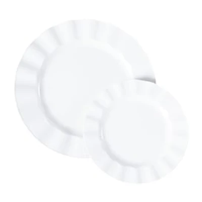 Cream Plastic Plate Set 20-Pack