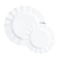 Cream Plastic Plate Set 20-Pack