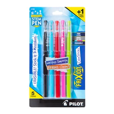 Pilot® Frixion Ball® Color Sticks Erasable Gel ink Pens 5-Count