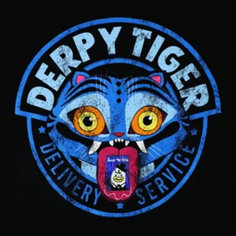 Juniors KPop Demon Hunters Derpy Tiger Delivery Service Graphic Tee