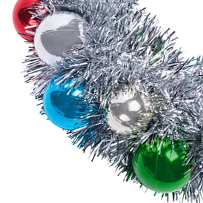 Christmas Tinsel Wreath W/ Ornament