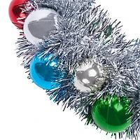 Christmas Tinsel Wreath W/ Ornament