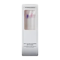 Glass Straws With Bow 3-Count