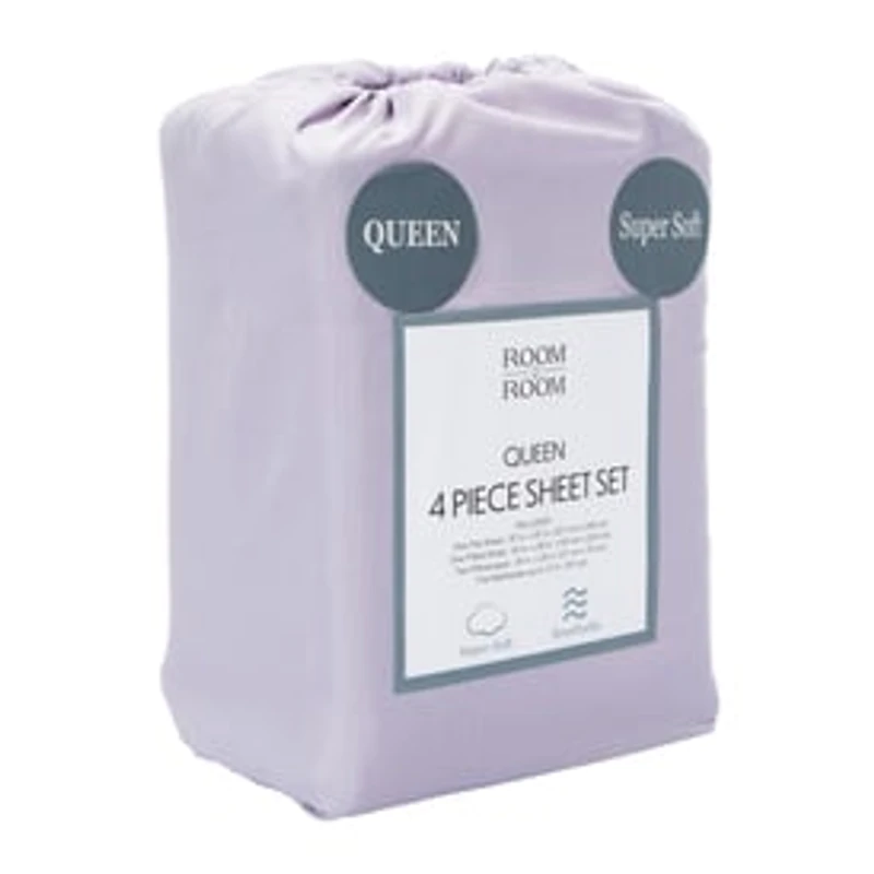 Queen Size 4-Piece Sheet Set - Lavender
