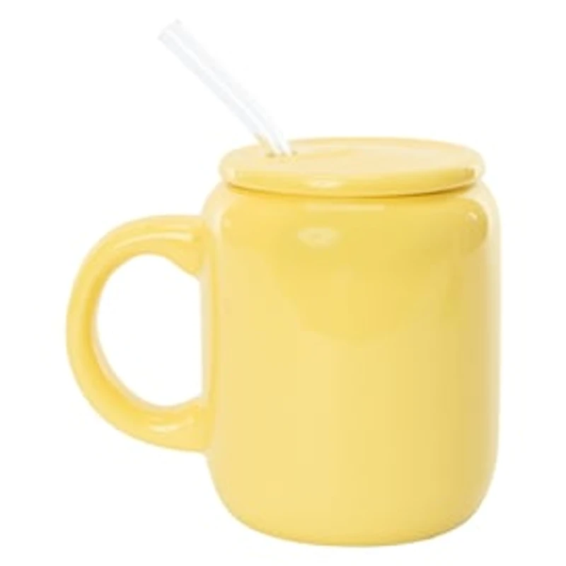 Printed Ceramic Sipper Mug With Lid