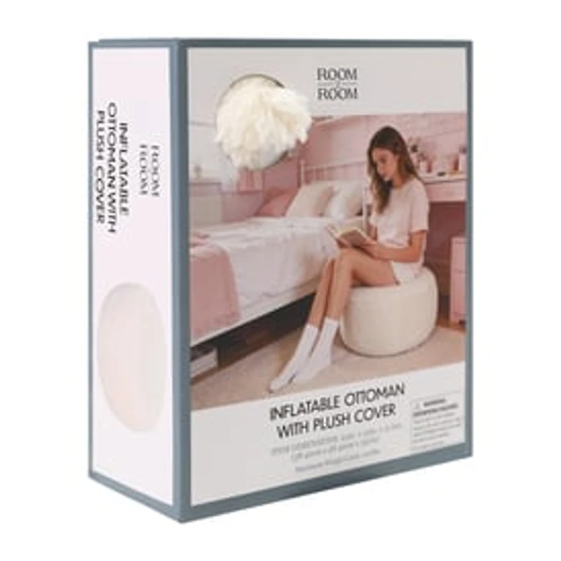 Inflatable Ottoman With Plush Cover
