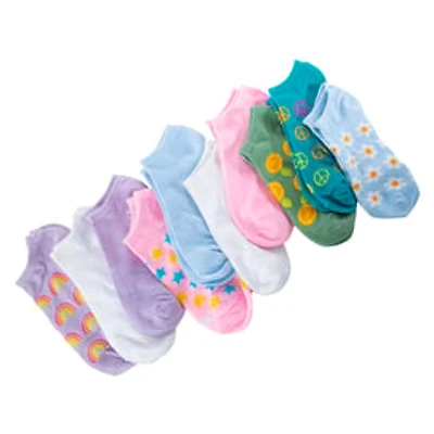 Ladies Low-Cut Patterned Socks 10-Pack
