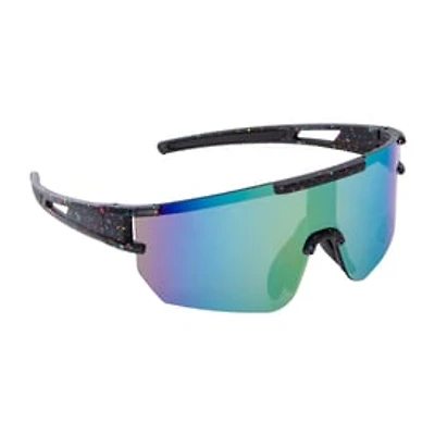 Men's Rimless Sports Paint Splatter Shield Sunglasses