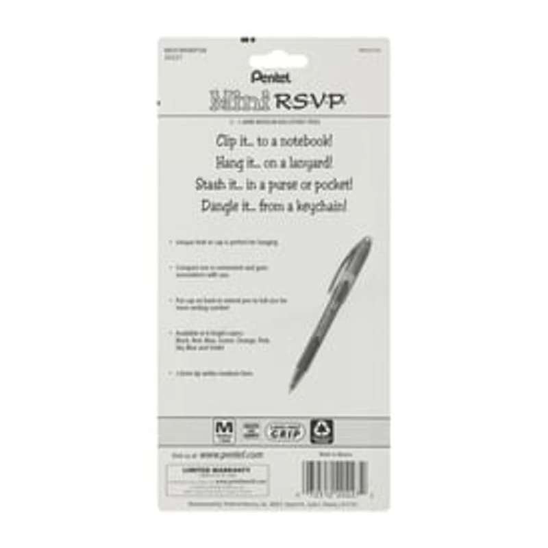 Pentel® Mini R.S.V.P Ballpoint Pen 5-Pack