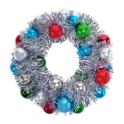 Christmas Tinsel Wreath W/ Ornament