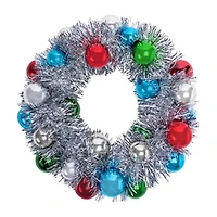 Christmas Tinsel Wreath W/ Ornament
