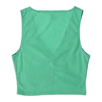 Green Terrycloth V-Neck Tank Top