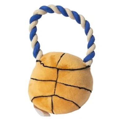 Sports Ball Plush & Rope Dog Squeaker Toy