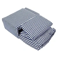 Queen Size 4-Piece Sheet Set - Navy Stripe
