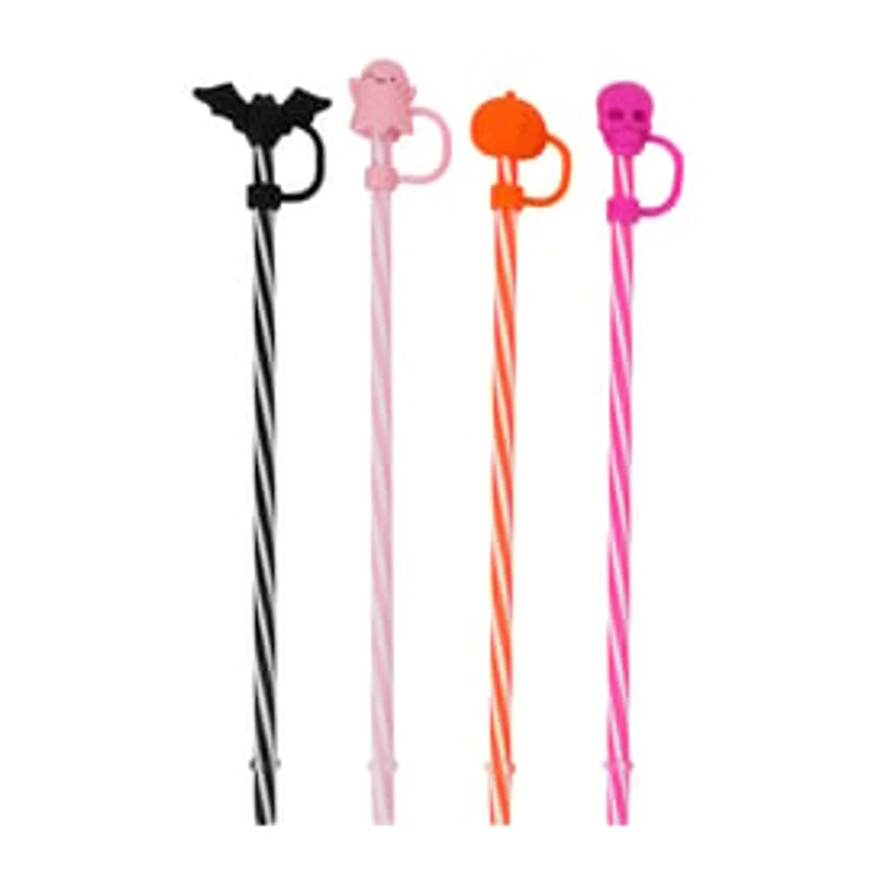 Halloween Straws+Toppers 4-Pack
