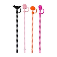 Halloween Straws+Toppers 4-Pack