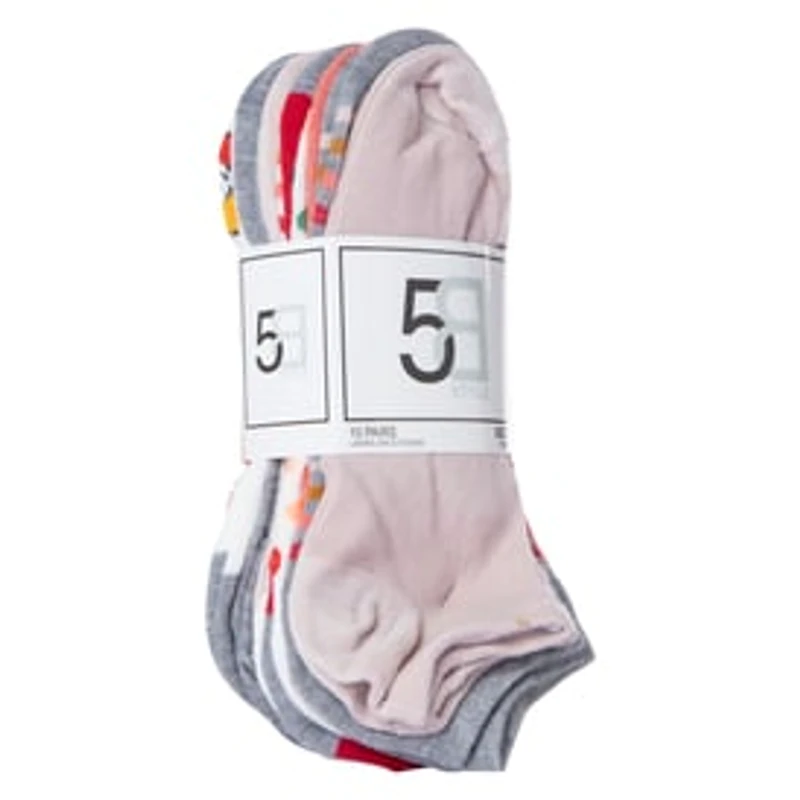 Ladies Low-Cut Socks 10-Pack - Mushroom Print