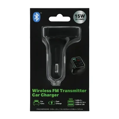 Wireless FM Transmitter 15W Car Charger