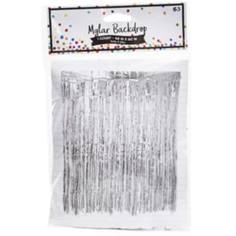 Mylar Silver Party Backdrop 48in x 60in