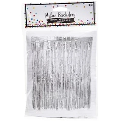 Mylar Silver Party Backdrop 48in x 60in