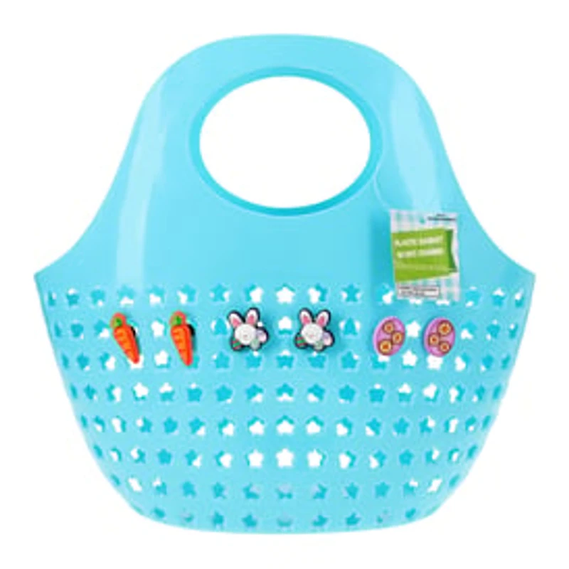 Plastic Basket With Charms 13.7in x 12.9in