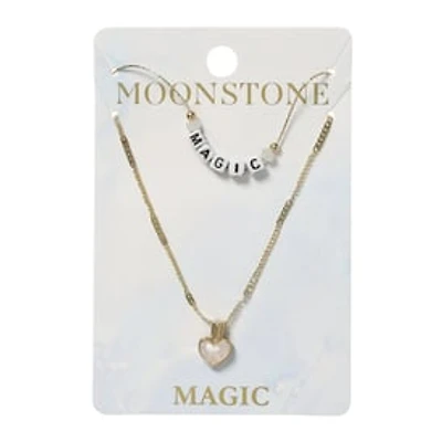 Layered Crystal Necklace 2-Piece Set - Magic