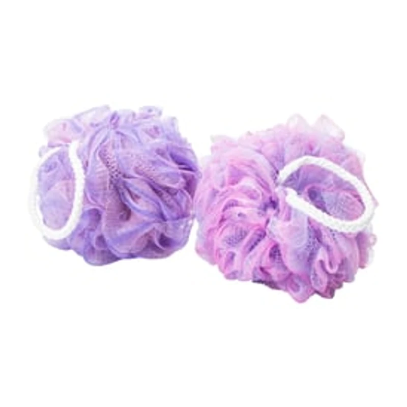 Purple Bath & Shower Mesh Pouf 2-Pack