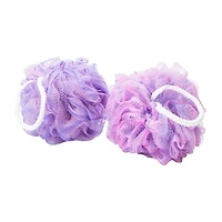 Purple Bath & Shower Mesh Pouf 2-Pack