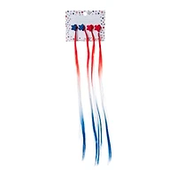 Americana Claw Clips With Faux Hair & Tinsel Extensions 4-Count