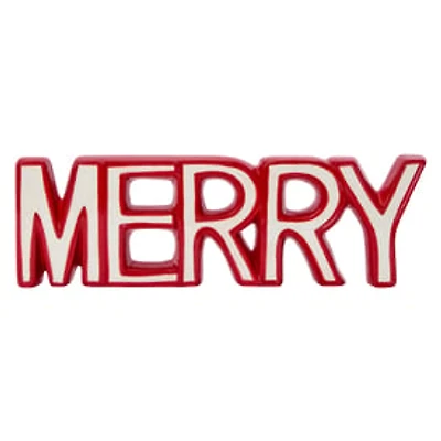 'Merry' Tabletop Christmas Sign 3.35in x 10.75in