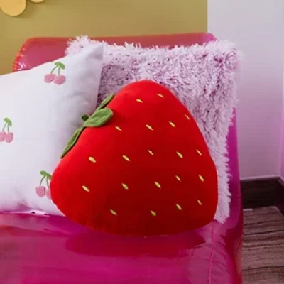 Strawberry Shaped Plush Throw Pillow 14in