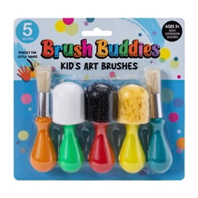 Brush Buddies Kid's Art Brushes 5-Pack