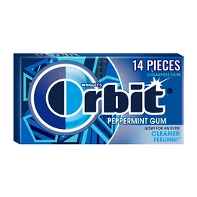 ORBIT Gum Peppermint Sugar Free Chewing Gum, Single Pack, 14 Piece